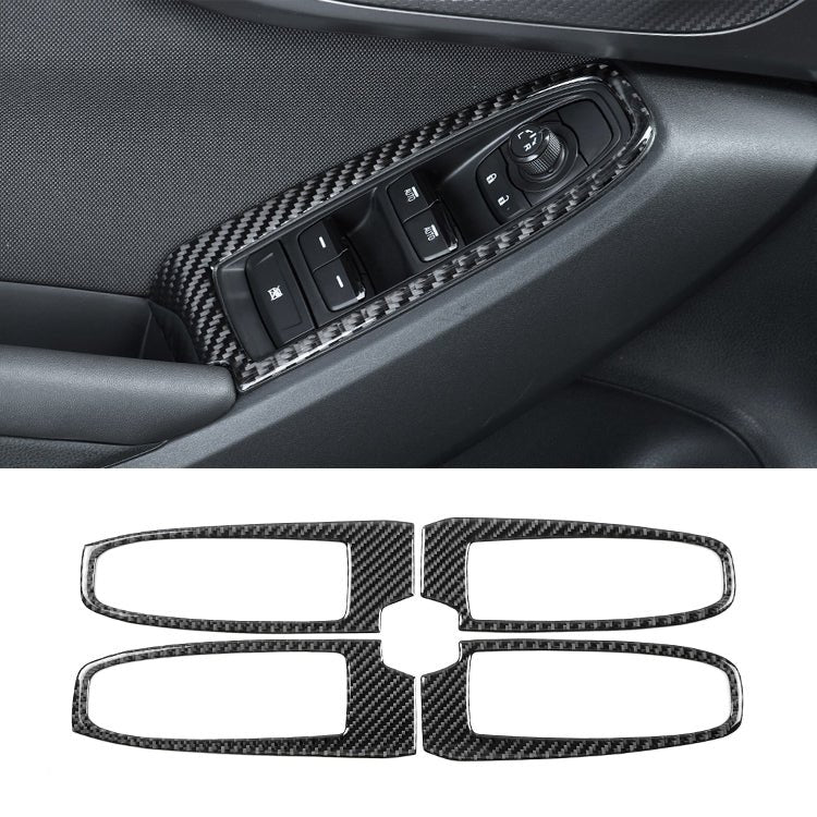 JDMuscle [22 - 26 WRX] P&S Series Carbon Fiber Window Switch Trim Covers 4 PC | Black Carbon Fiber/ Red Carbon Fiber - JDMuscleTrim KitsJDM-WRX22-107BBlack Carbon FIiber