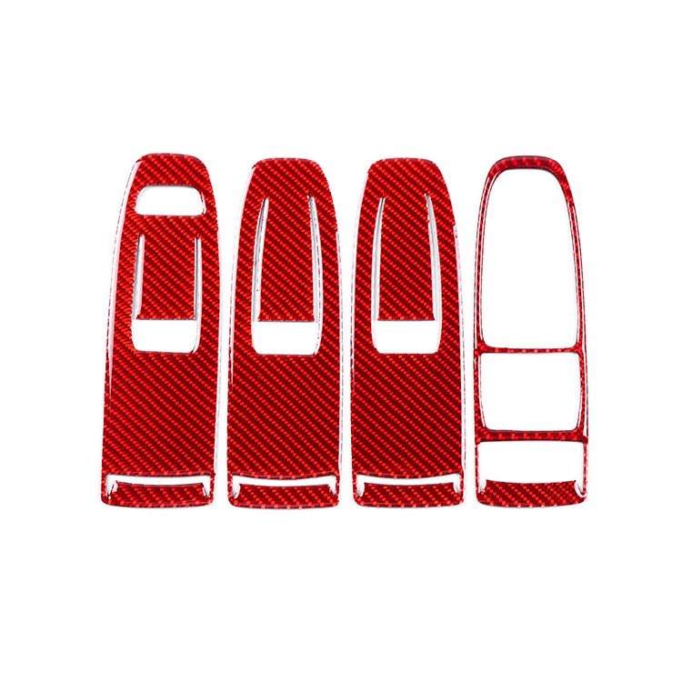 JDMuscle [22 - 26 WRX] P&S Series Carbon Fiber Window Switch Trim Covers 4 PC | Black Carbon Fiber/ Red Carbon Fiber - JDMuscleTrim KitsJDM-WRX22-116RRed Carbon Fiber