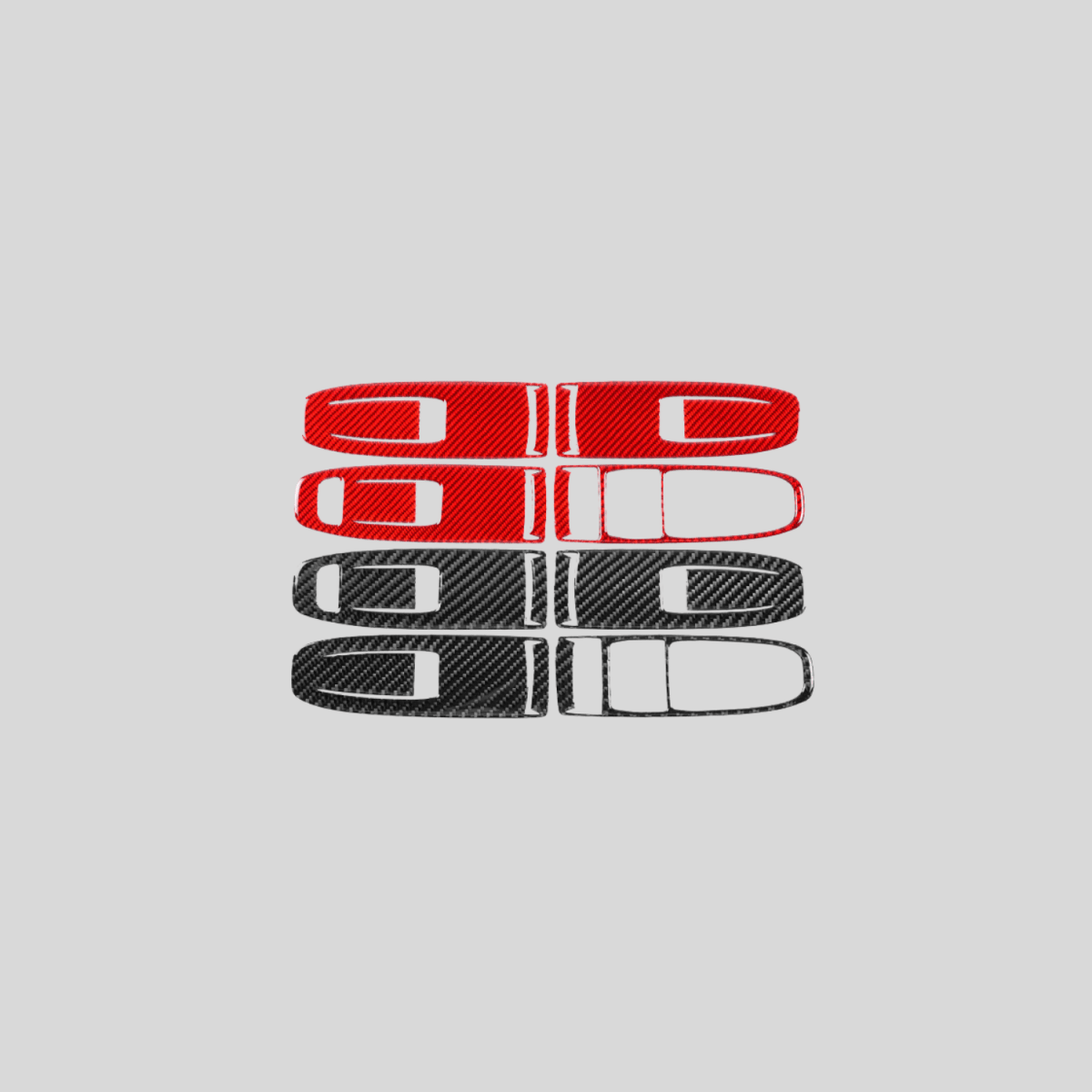 JDMuscle [22 - 26 WRX] P&S Series Carbon Fiber Window Switch Trim Covers 4 PC | Black Carbon Fiber/ Red Carbon Fiber - JDMuscleTrim KitsJDM-WRX22-116BBlack Carbon FIiber