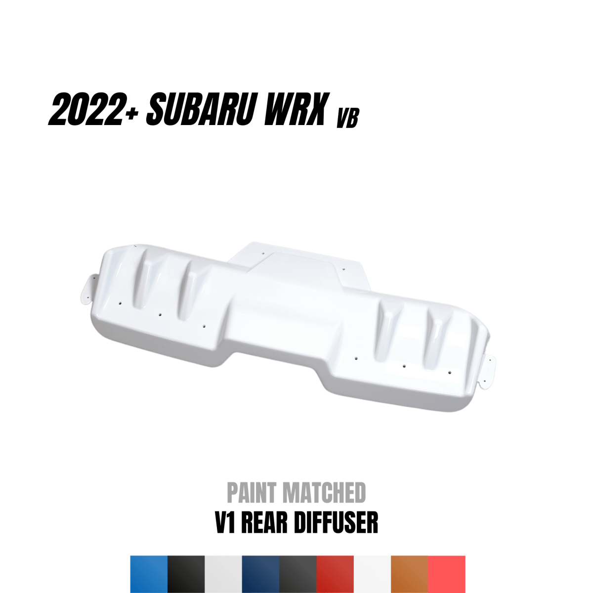 JDMuscle [22-26 WRX] Rear Diffuser V1 | Paint Matched / Gloss Black / Cherry Red - Return