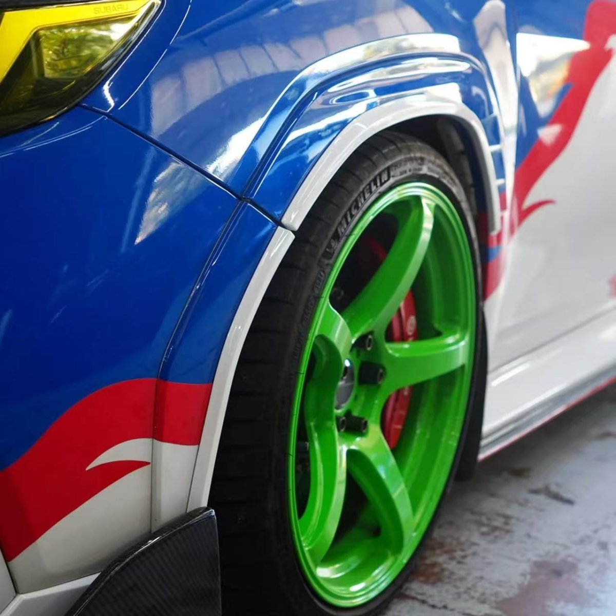 JDMuscle [22 - 26 WRX] S210 Paint Matched Add - Ons - JDMuscleFendersJDM-WRX22-FF-S210K7XWorld Rally Blue Pearl - K7X