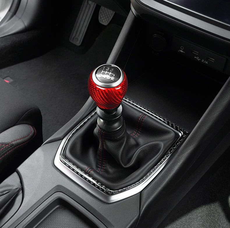 JDMuscle [22 - 26 WRX] Tanso Pre - preg Carbon Fiber Shift Knob Surround Cover - JDMuscleTrim KitsJDM-WRX22-725-R2x2 Carbon Fiber - Red
