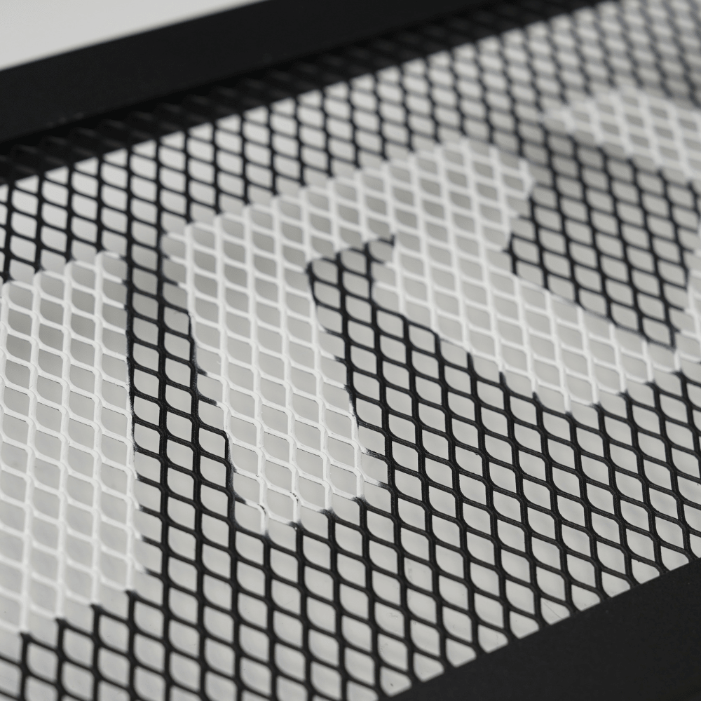 JDMuscle [22 - 26 WRX] Top Mount Intercooler Mesh Guard with WRX/STI Logo - Red/White - JDMuscleIntercooler ShroudsJDM-WRX22-TMIG.2WRXBlackWhite