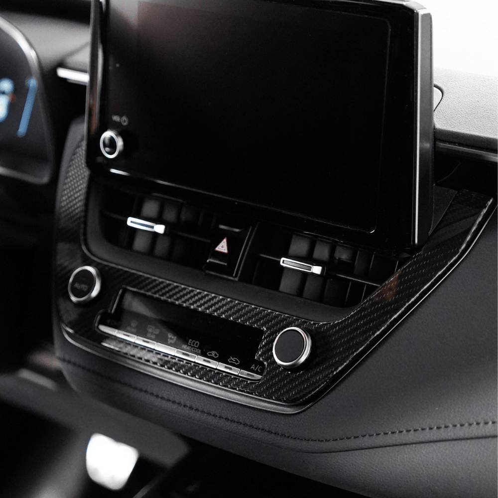 JDMuscle [23 - 25* Toyota GR Corolla] Carbon Fiber Center AC Knob Panel Cover - JDMuscleTrim KitsJDM-E210-24155CFRegular Carbon Fiber