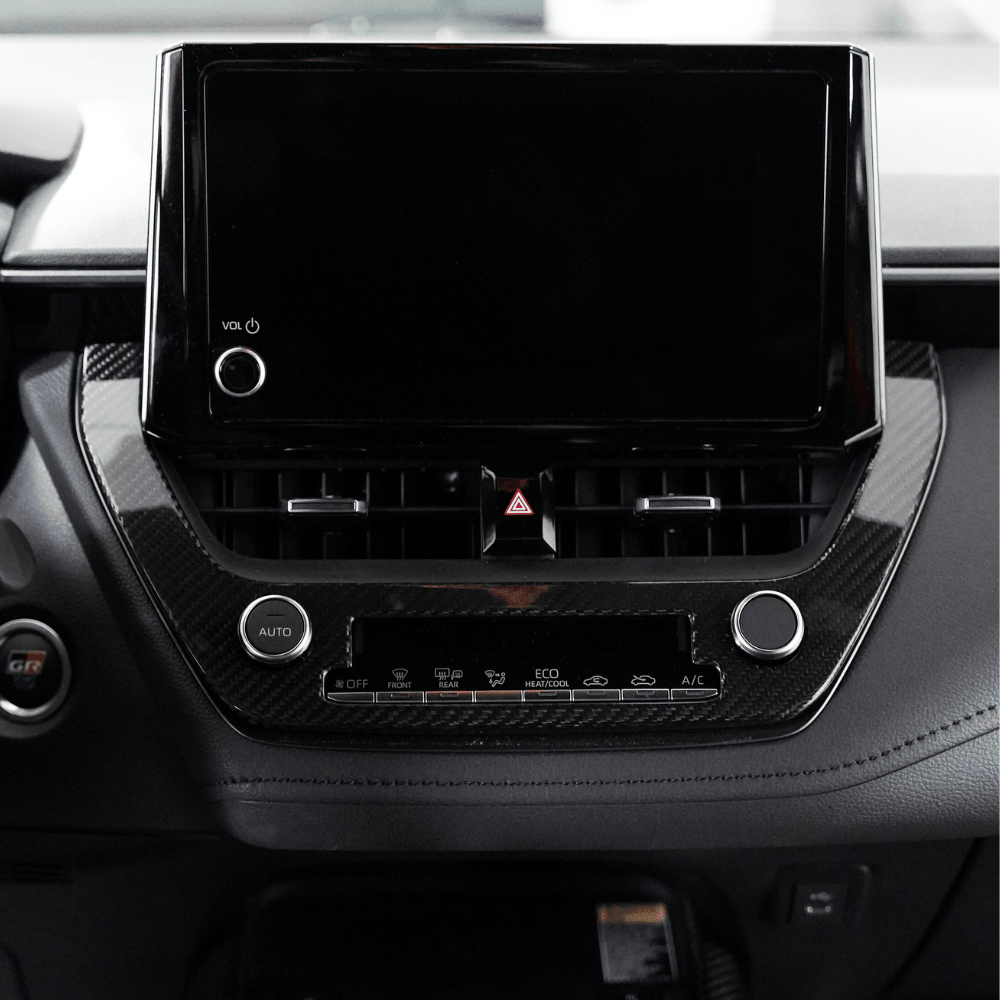JDMuscle [23 - 25* Toyota GR Corolla] Carbon Fiber Center AC Knob Panel Cover - JDMuscleTrim KitsJDM-E210-24155CFRegular Carbon Fiber
