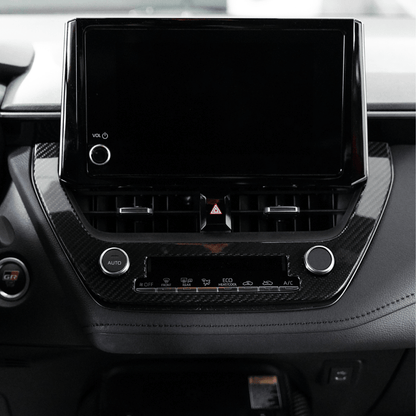 JDMuscle [23 - 25* Toyota GR Corolla] Carbon Fiber Center AC Knob Panel Cover - JDMuscleTrim KitsJDM-E210-24155CFRegular Carbon Fiber
