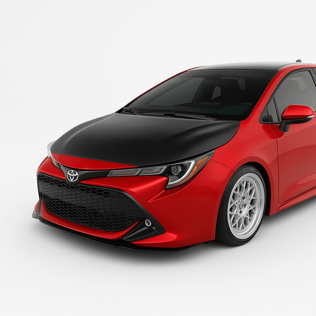 JDMuscle [23 - 26 GR Corolla, 19 - 26 Corolla Hatchback] Spec O Carbon Fiber Hood - JDMuscleHoodsJDM-E210-916CF2x2 Regular Carbon Fiber