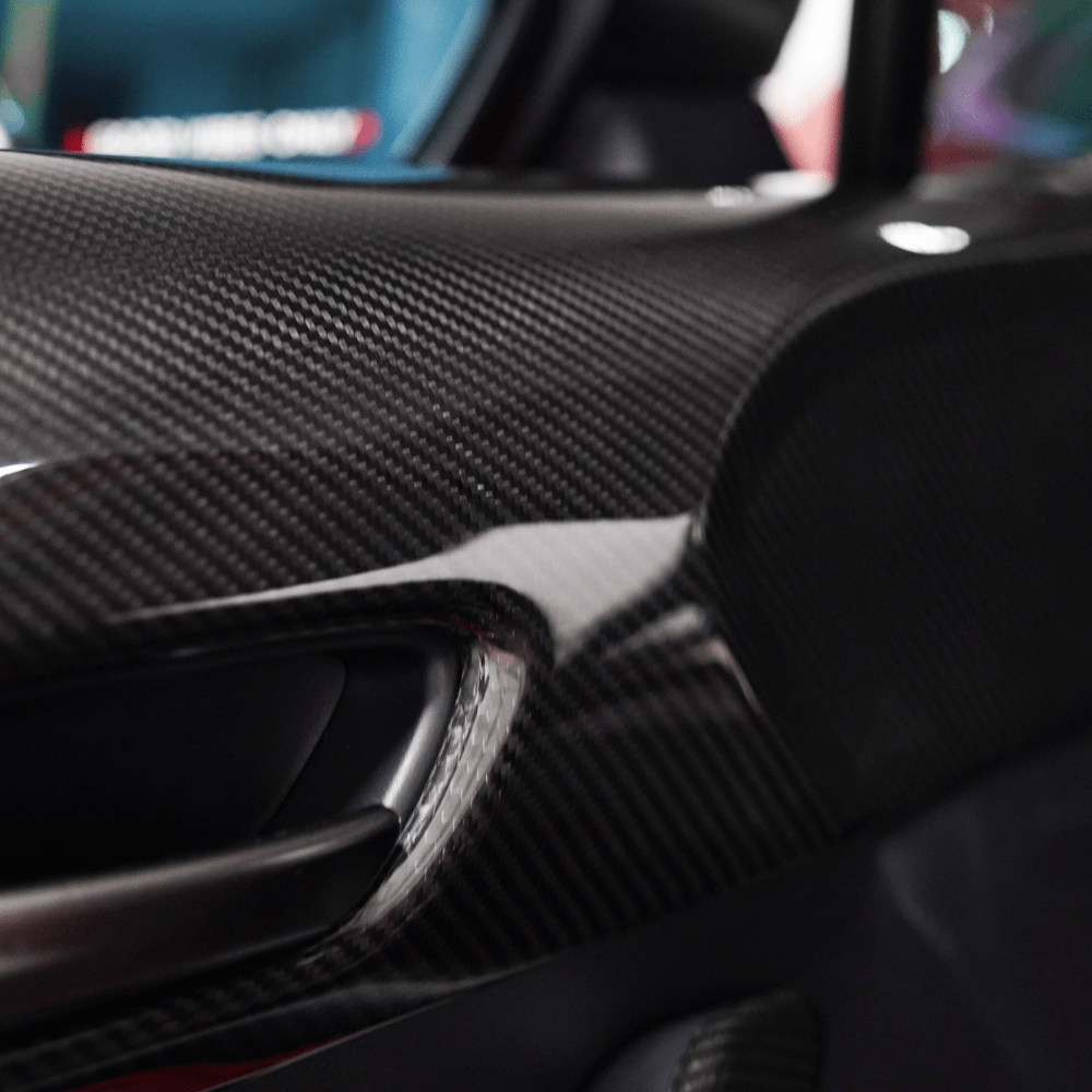 JDMuscle 23 - 26 Toyota GR Corolla Carbon Fiber Upper Door Trim (Front&Rear 4PCS) - JDMuscleTrim KitsJDM-E210-24162-63CFRegular Carbon Fiber