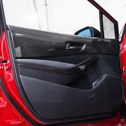 JDMuscle 23 - 26 Toyota GR Corolla Carbon Fiber Upper Door Trim (Front&Rear 4PCS) - JDMuscleTrim KitsJDM-E210-24162-63CFRegular Carbon Fiber