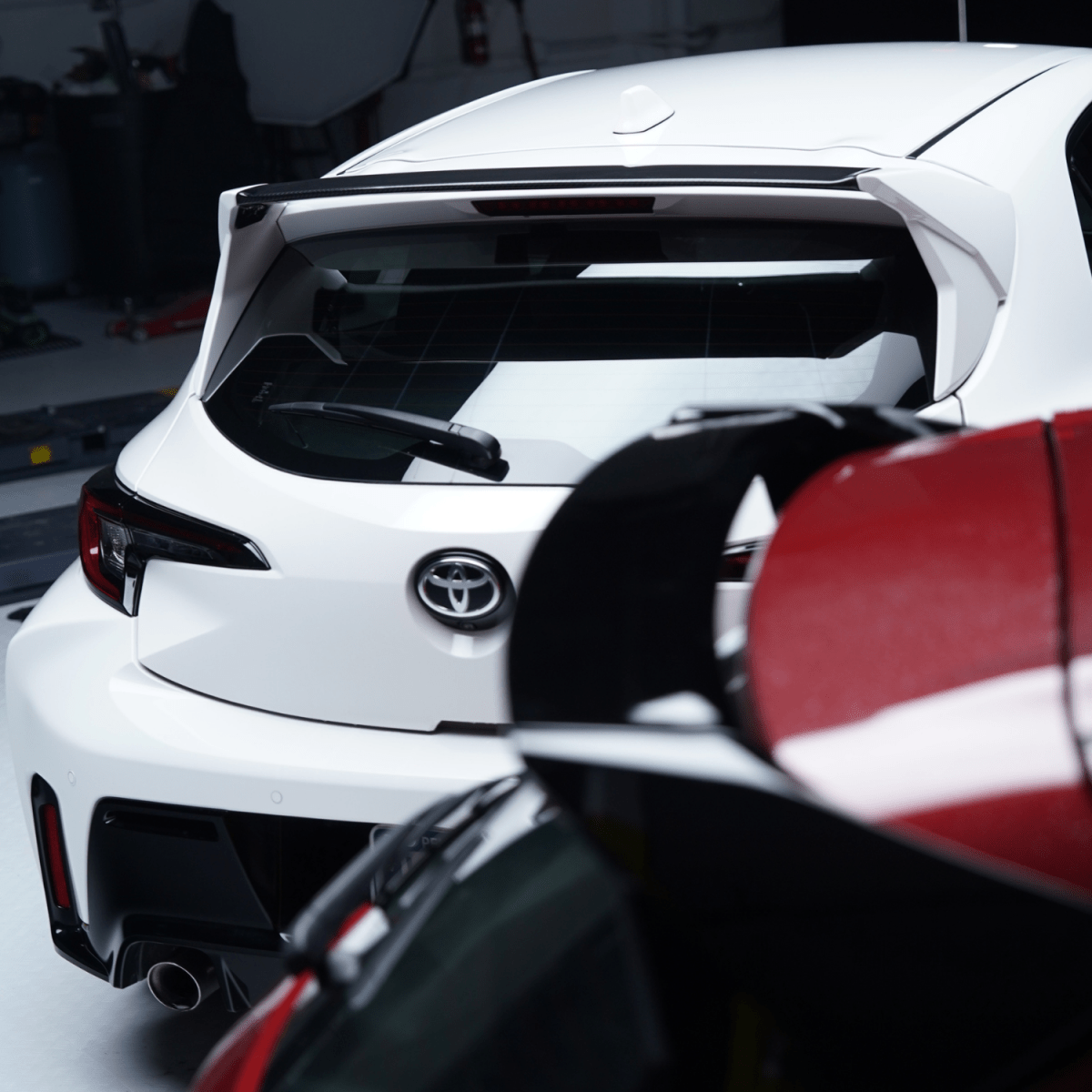 JDMuscle [23+ GR Corolla, 19+ Corolla Hatch] Spec D Spoiler - Paint Matched/Gloss Black/Carbon Fiber - JDMuscleSpoilers and WingsJDM-E210-SP-D202Black 202Single Tone