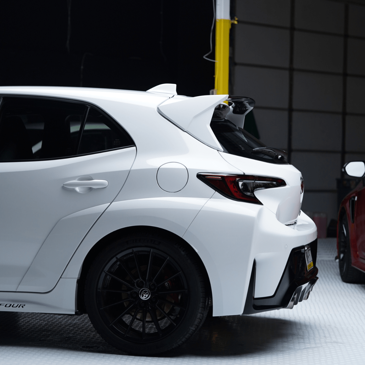 JDMuscle [23+ GR Corolla, 19+ Corolla Hatch] Spec D Spoiler - Paint Matched/Gloss Black/Carbon Fiber - JDMuscleSpoilers and WingsJDM-E210-SP-D202Black 202Single Tone