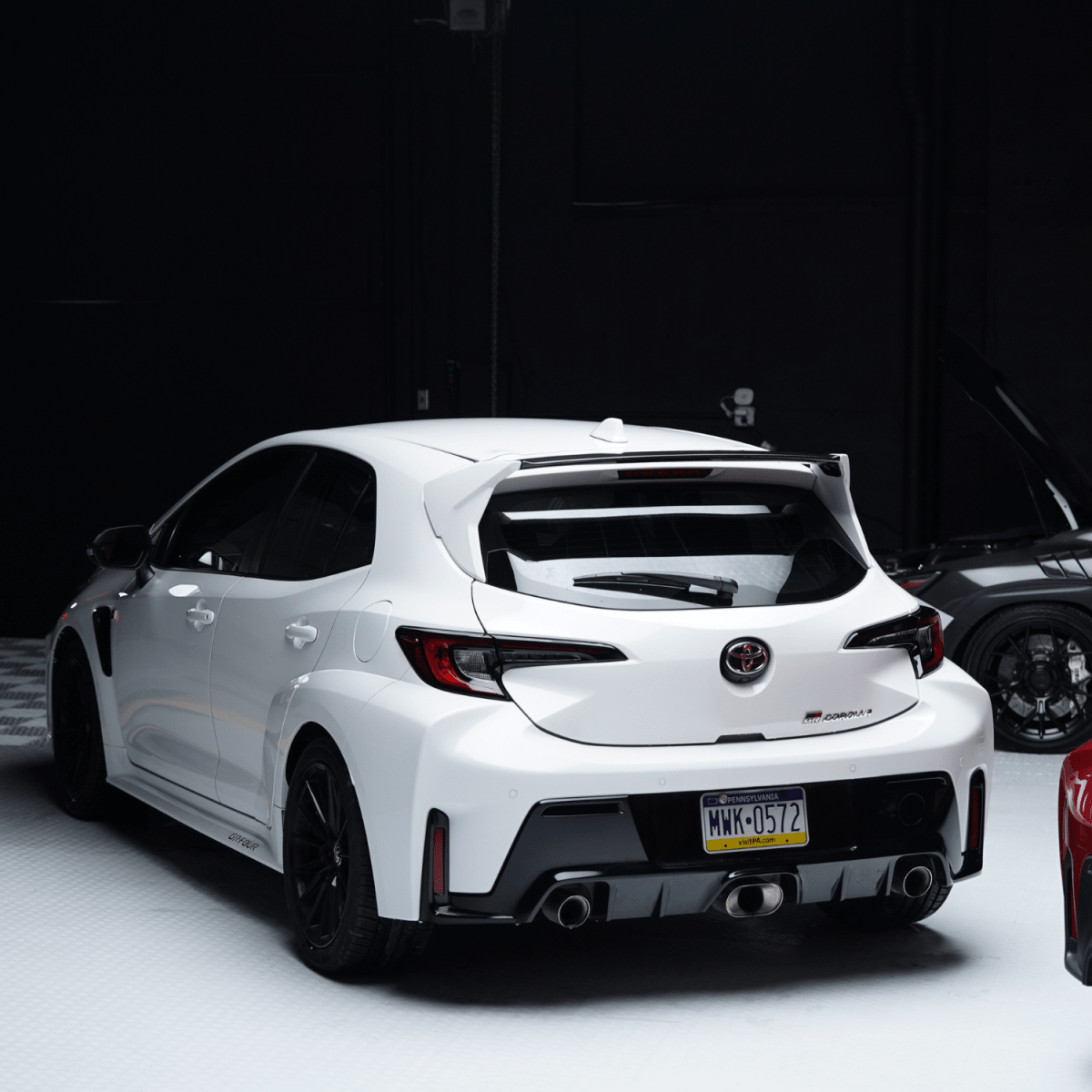 JDMuscle [23+ GR Corolla, 19+ Corolla Hatch] Spec D Spoiler - Paint Matched/Gloss Black/Carbon Fiber - JDMuscleSpoilers and WingsJDM-E210-SP-D202Black 202Single Tone