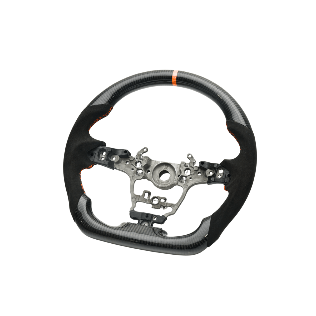 JDMuscle [23+ GR Corolla] Carbon - Lite Series Steering Wheel - Heated Available - JDMuscleSteering WheelsJDM-E210-CL-STRLO-HPremium Black Perforated LeatherOrangeYes