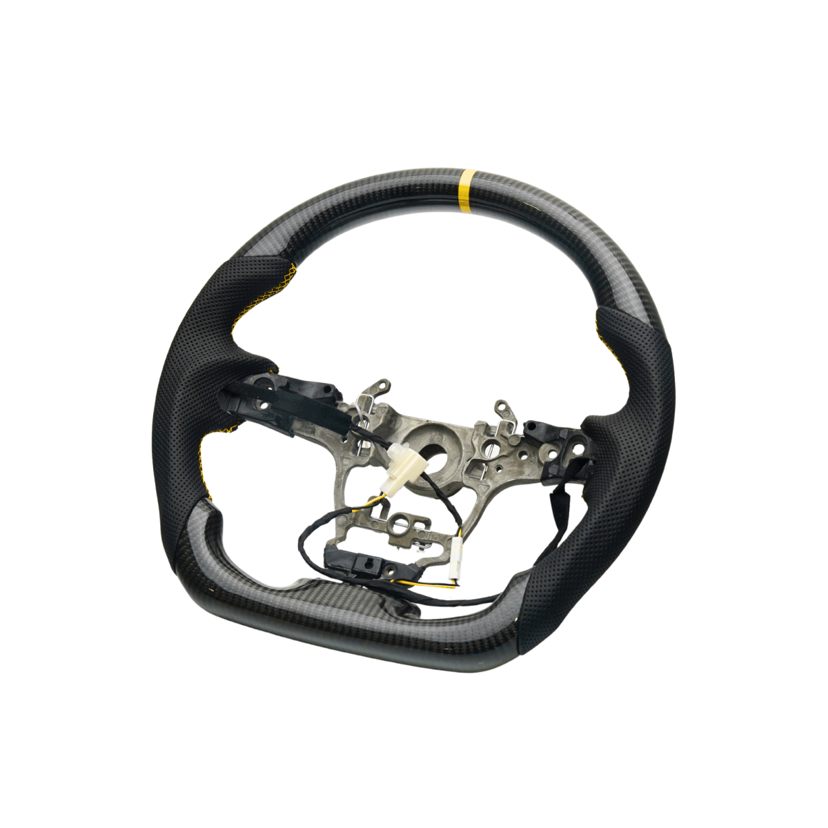 JDMuscle [23+ GR Corolla] Carbon - Lite Series Steering Wheel - Heated Available - JDMuscleSteering WheelsJDM-E210-CL-STRLY-HPremium Black Perforated LeatherYellowYes