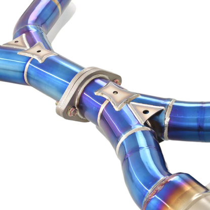 JDMuscle 23+ Nissan Z Valvetronic Catback Exhaust - JDMuscleCat Back Exhaust SystemJDM-RZ34-V-CB1304 Stainless Steel1:Burnt Double Wall