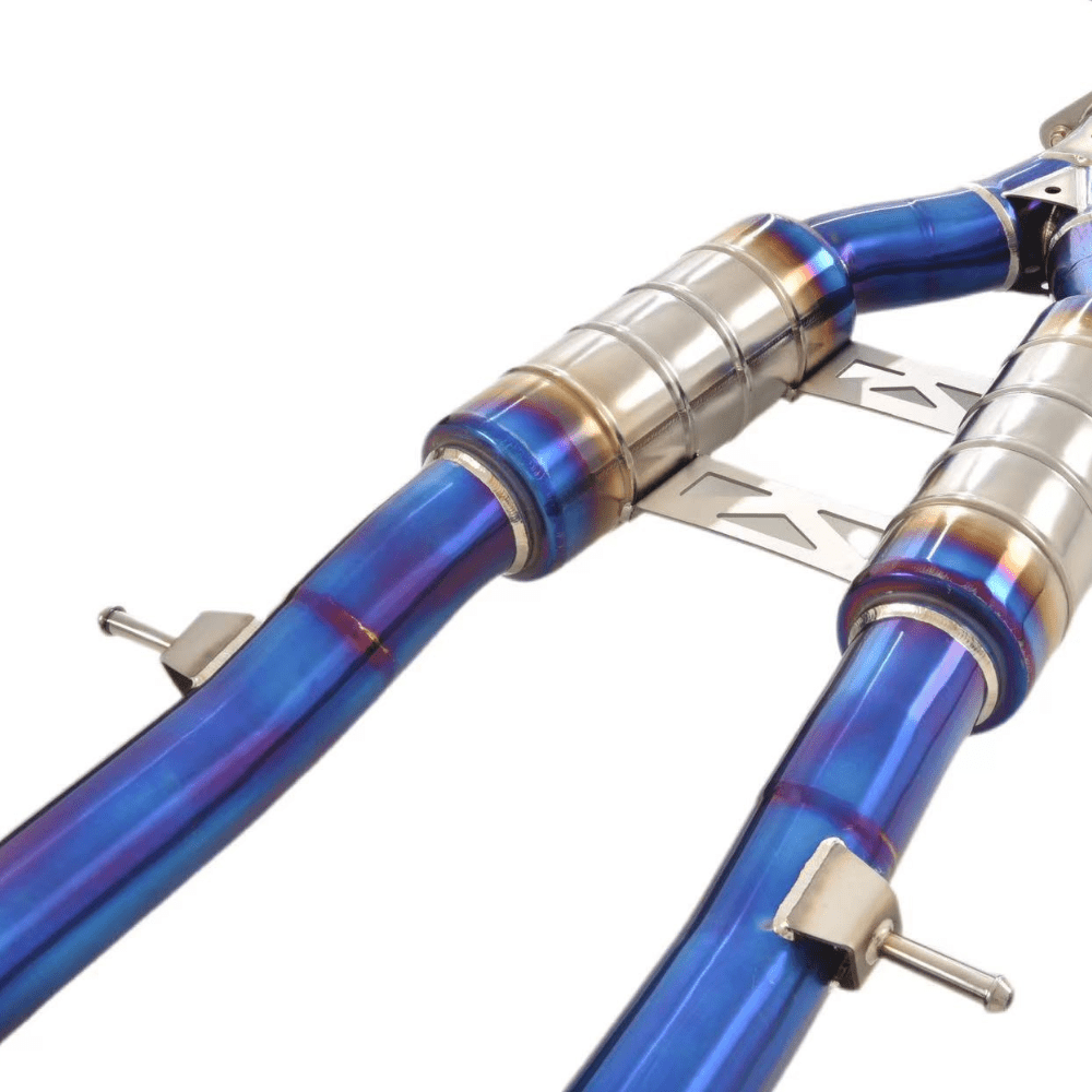 JDMuscle 23+ Nissan Z Valvetronic Catback Exhaust - JDMuscleCat Back Exhaust SystemJDM-RZ34-V-CB1304 Stainless Steel1:Burnt Double Wall