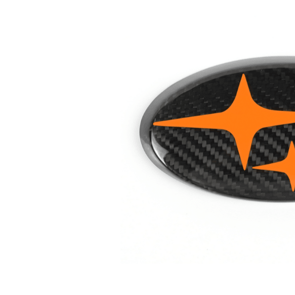 JDMuscle Tanso Carbon Fiber Subaru Emblem Covers Front & Back, Red/White/Blue [22 - 25 WRX, 15 - 21 WRX/STI, 18 - 23 Crosstrek, 17 - 23 Impreza] - JDMuscleOrnaments and EmblemsJDM-WRX22-SEDCFOROrange