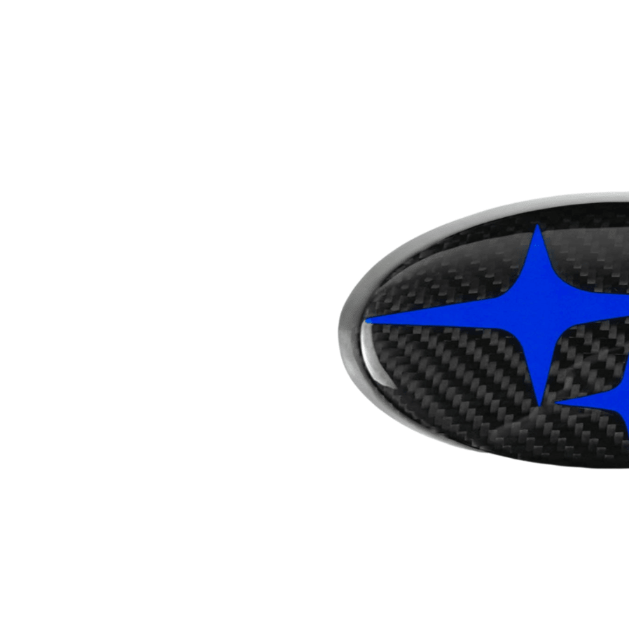 JDMuscle Tanso Carbon Fiber Subaru Emblem Covers Front & Back, Red/White/Blue [22 - 25 WRX, 15 - 21 WRX/STI, 18 - 23 Crosstrek, 17 - 23 Impreza] - JDMuscleOrnaments and EmblemsJDM-WRX22-SEDCFBLBlue
