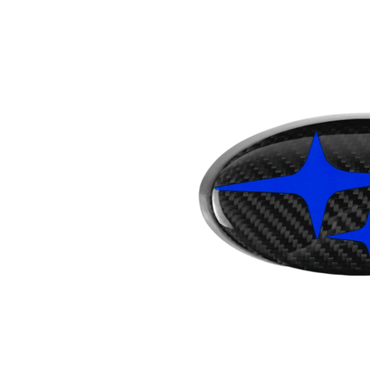 JDMuscle Tanso Carbon Fiber Subaru Emblem Covers Front & Back, Red/White/Blue [22 - 25 WRX, 15 - 21 WRX/STI, 18 - 23 Crosstrek, 17 - 23 Impreza] - JDMuscleOrnaments and EmblemsJDM-WRX22-SEDCFBLBlue