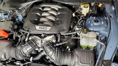 J&L 2024 Ford Mustang 5.0L Oil Separator 3.0 PCV Side - Clear Anodized - JDMuscleShop the look 2jlt3091P-C