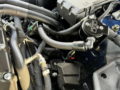 J&L 2024 Ford Mustang GT w/ Whipple Supercharger Oil Separator 3.0 PCV Side - Black Anodized - JDMuscleShop the look 2jlt3092P-B