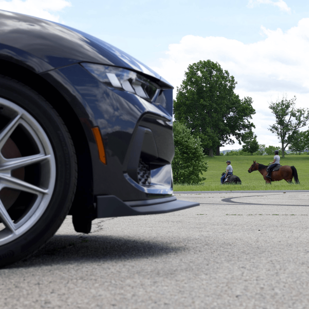 JSD 24+ Ford Mustang 3 - Piece Chin Spoiler for GT/ EcoBoost （Without PERFORMANCE PACK） - JDMuscleFront LipsCS-MU24-MBMatte Black