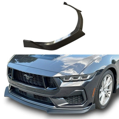 JSD 24+ Ford Mustang 3 - Piece Chin Spoiler for GT/ EcoBoost （Without PERFORMANCE PACK） - JDMuscleFront LipsCS-MU24-MBMatte Black