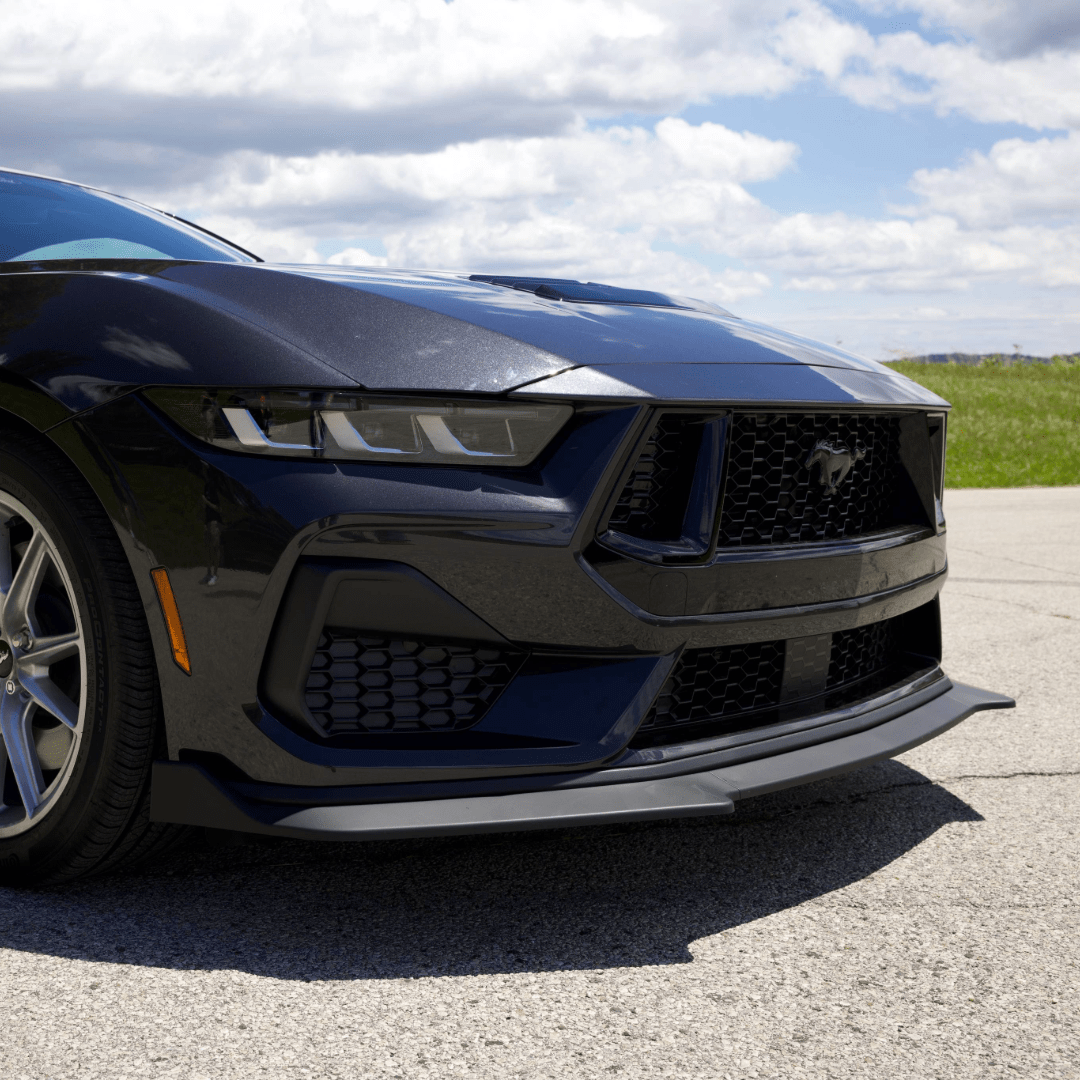 JSD 24+ Ford Mustang 3 - Piece Chin Spoiler for GT/ EcoBoost （Without PERFORMANCE PACK） - JDMuscleFront LipsCS-MU24-MBMatte Black