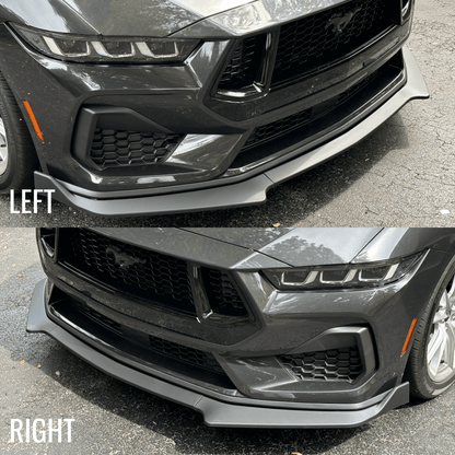 JSD 24+ Ford Mustang 3 - Piece Chin Spoiler for GT/ EcoBoost （Without PERFORMANCE PACK） - JDMuscleFront LipsCS-MU24-MBMatte Black