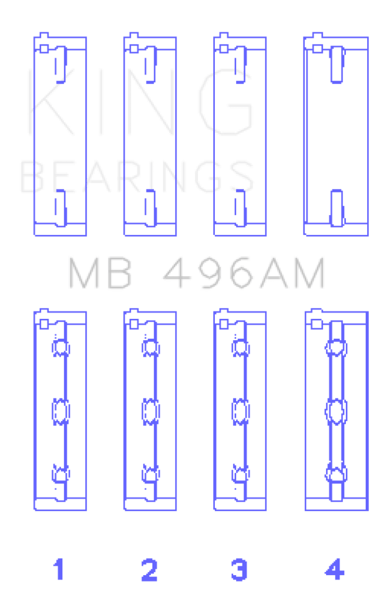 King Mazda KL V6 (Size STD) Main Bearing Set of 4 - JDMuscleNon - CategorizedkingMB496AM