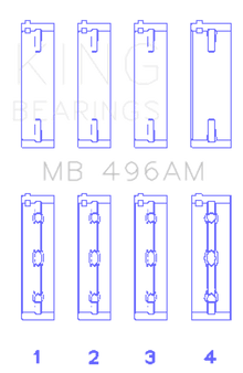 King Mazda KL V6 (Size STD) Main Bearing Set of 4 - JDMuscleNon - CategorizedkingMB496AM