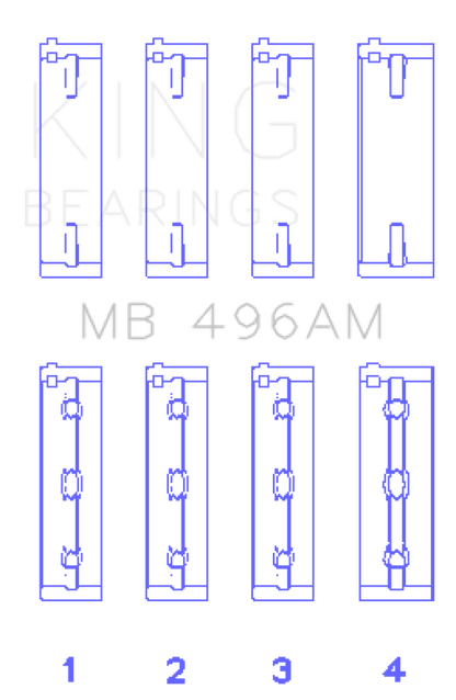 King Mazda KL V6 (Size STD) Main Bearing Set of 4 - JDMuscleNon - CategorizedkingMB496AM