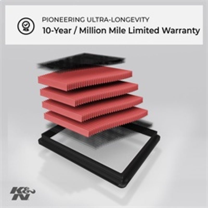 K&N [23+ GR Corolla] Drop In Air Filter| 33 - 2443 - JDMuscleHigh Flow Replacement Panel Filtersknn33-2443