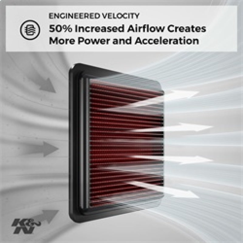 K&N [23+ GR Corolla] Drop In Air Filter| 33 - 2443 - JDMuscleHigh Flow Replacement Panel Filtersknn33-2443