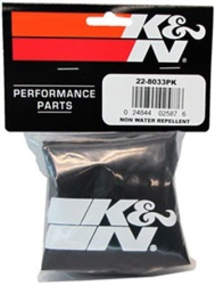 K&N Precharger Tapered Air Filter Wrap Black 6in Height / 6in Diameter | 22 - 8033PK - JDMuscleFilter Cleaning Kits and Accessoriesknn22-8033PK