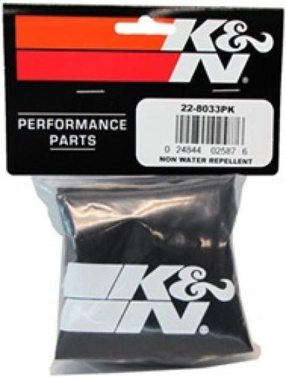 K&N Precharger Tapered Air Filter Wrap Black 6in Height / 6in Diameter | 22 - 8033PK - JDMuscleFilter Cleaning Kits and Accessoriesknn22-8033PK