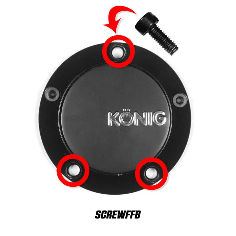 Konig Cap Screw (Black) For CAPFFB - Flow Formed (Single) - JDMuscleSPKkngSCREWFFB