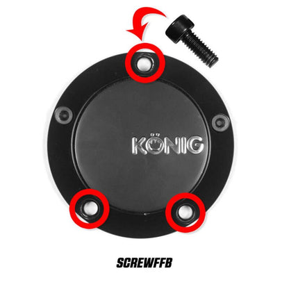Konig Cap Screw (Black) For CAPFFB - Flow Formed (Single) - JDMuscleSPKkngSCREWFFB