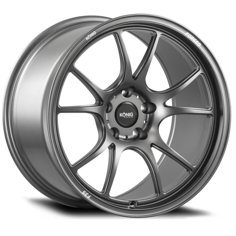 Konig Forged F3S 18X12 5X114.3 ET20 Satin Charcoal Knurled Bead - JDMuscleSPK709566