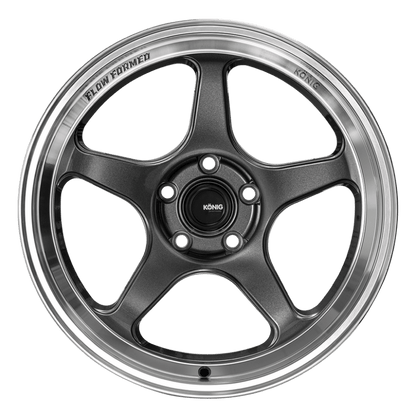 Konig Hyperspec 18x8 5X114.3 ET35 Anthracite Metallic Wheel w/ Mirror Machined Lip - JDMuscleSPKkngHP88514356