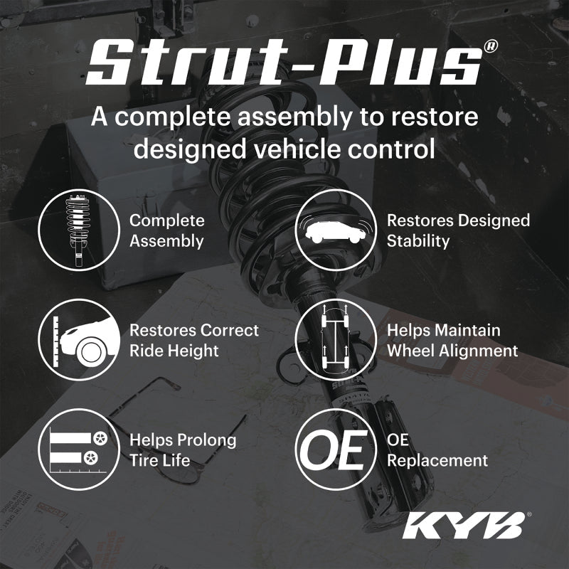 KYB Strut - Plus Assembly for Toyota Highlander V6 3.5L (2014 - 2019) Front Right - KYB SR4782 | kybSR4782 - JDMuscleSPK832438