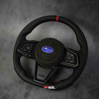 JDMuscle 22-24 WRX Custom Steering Wheel compatible w/ MT and CVT | Carbon Fiber / Painted / Alcantara / Leather / Forged / Honey Comb / LED