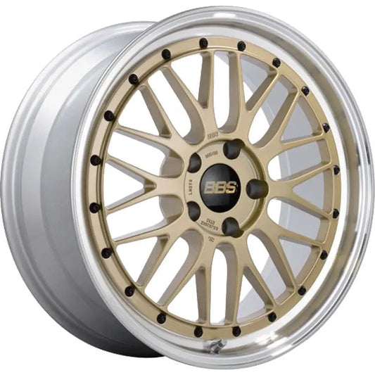 BBS LM 17x8.5 5x120 ET18 82mm PFS Required Gold Center Diamond Cut Lip Wheel | LM276GPK