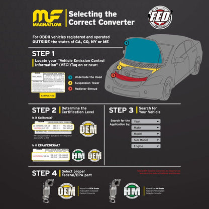 MagnaFlow [16-18 Civic] OEM Grade Direct-Fit Catalytic Converter - Stainless Steel - JDMuscleExhaust Mid Pipesmag280120