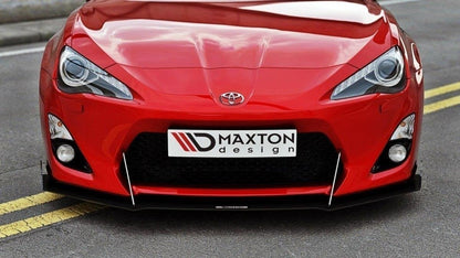 Maxton Design [12 - 16 Toyota GT86] Front Racing Splitter - With Wings - JDMuscleFront LipsTO-GT86-1-CNC-FD2A