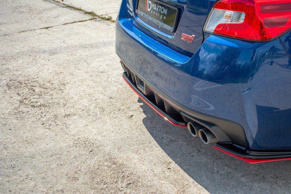Maxton Design [15 - 21 WRX/STI] Rear Splitter V.2 - GLOSS BLACK - JDMuscleBody KitsSUIM4WRXSTI-RD1RRED+RD1G