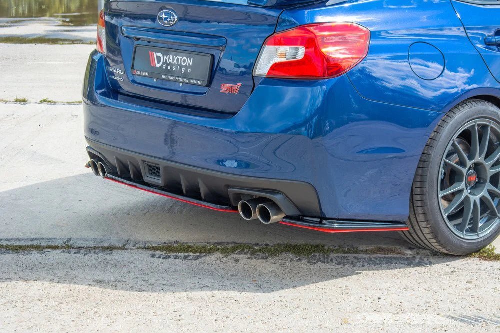 Maxton Design [15 - 21 WRX/STI] Rear Splitter V.2 - GLOSS BLACK - JDMuscleBody KitsSUIM4WRXSTI-RD1RRED+RD1G