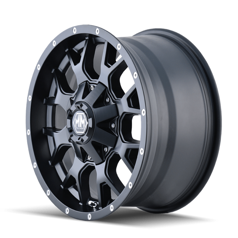 Mayhem 8015 Warrior 17x9 / 5x114.3 BP / - 12mm Offset / 87mm Hub Matte Black Wheel - JDMuscleSPK518413