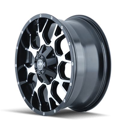Mayhem 8015 Warrior 17x9 / 5x114.3 BP / 18mm Offset / 87mm Hub Black/Machined Face Wheel - JDMuscleSPK518350