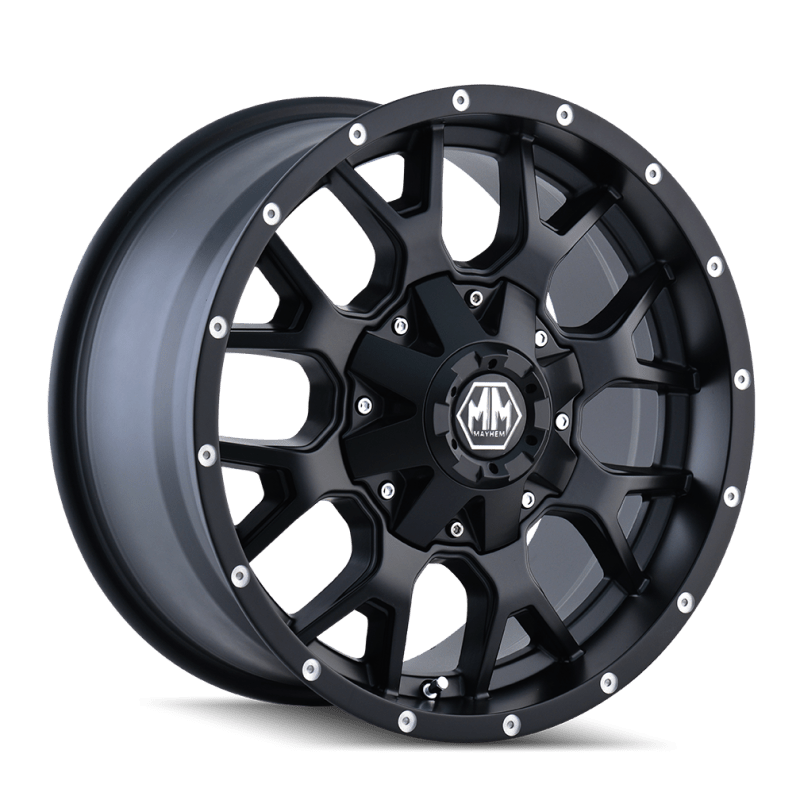 Mayhem 8015 Warrior 17x9 / 5x114.3 BP / 18mm Offset / 87mm Hub Matte Black Wheel - JDMuscleSPK518424